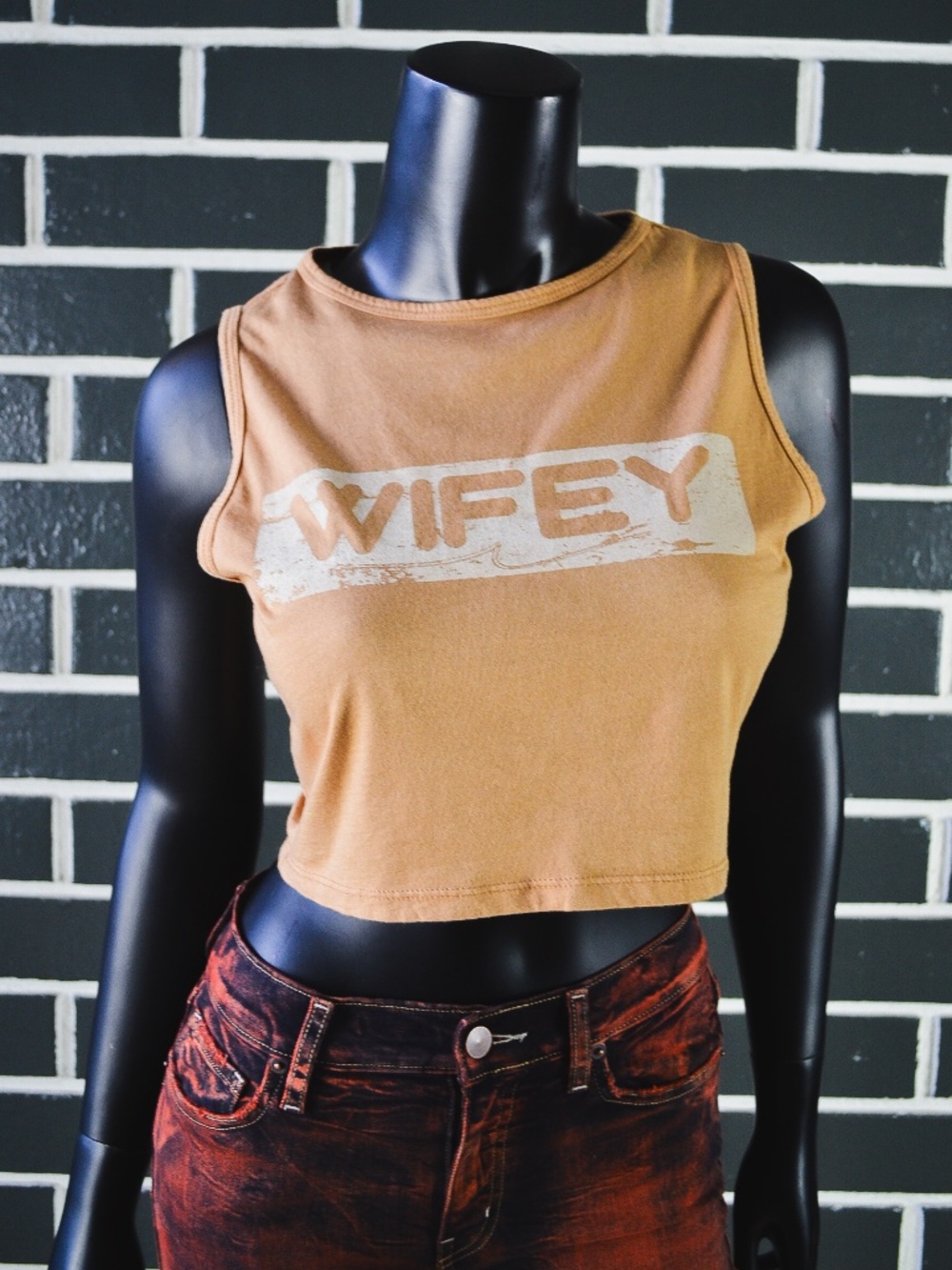 Luigi Jeans USA Women's Wifey Crop Tank Top Y2K